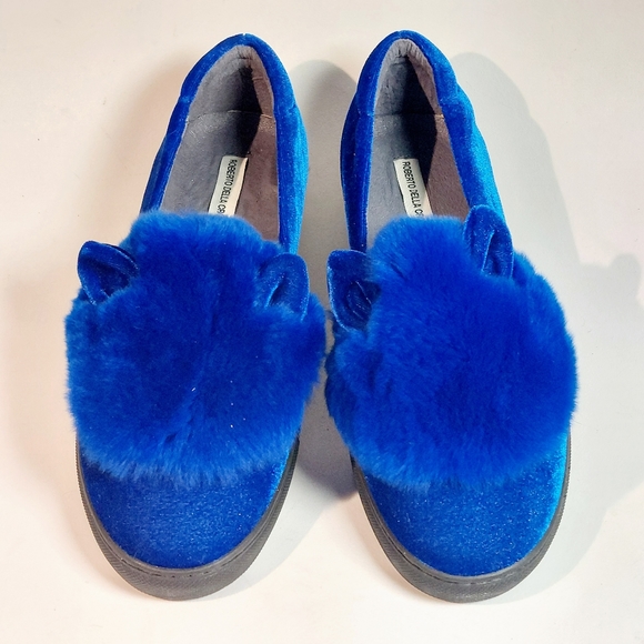 Roberto Della Croce blue velour fur-trimmed bunny-ear sneakers, EU40, NWT - Picture 3 of 12